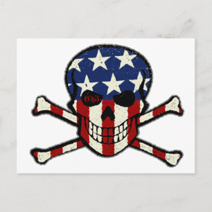 Punisher Skull Americana Flag Graphic Postcard