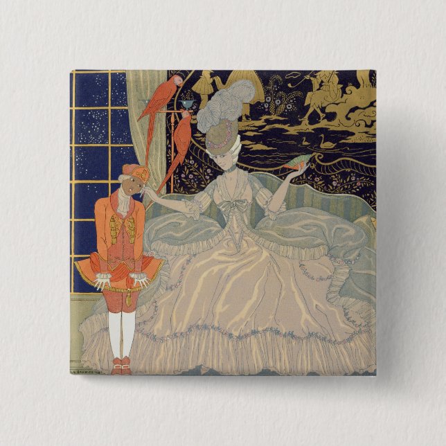 Punishing the Page (colour litho) 15 Cm Square Badge (Front)