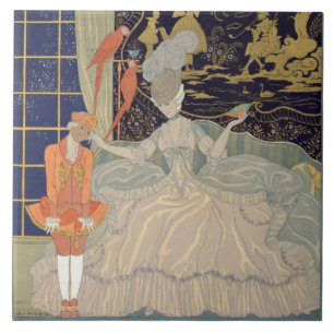 Punishing the Page (colour litho) Ceramic Tile