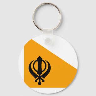 Punjab Sikh Holy Flag Sikhism Nishan Sahib Key Ring