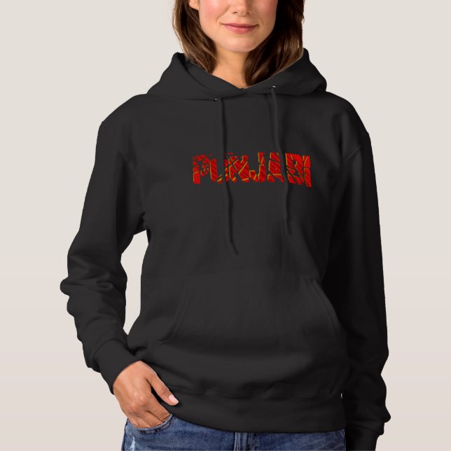 punjabi in red and gold hoodie t-shirt design (Front)