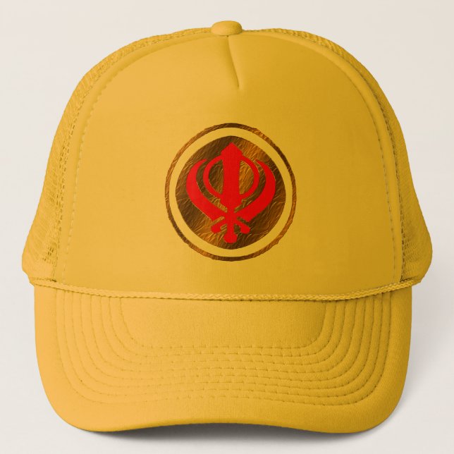 Punjabi Khanda Sikh Khalsa decal hat design (Front)