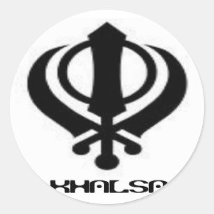 Punjabi Khanda Sikh Khalsa Design Merchandise Classic Round Sticker