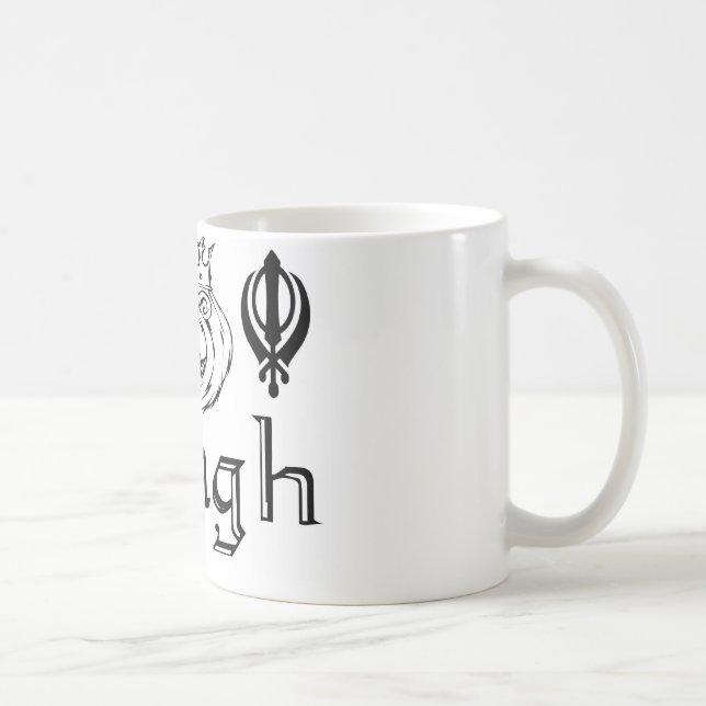 Punjabi Khanda Sikh Khalsa Design Merchandise Coffee Mug (Right)