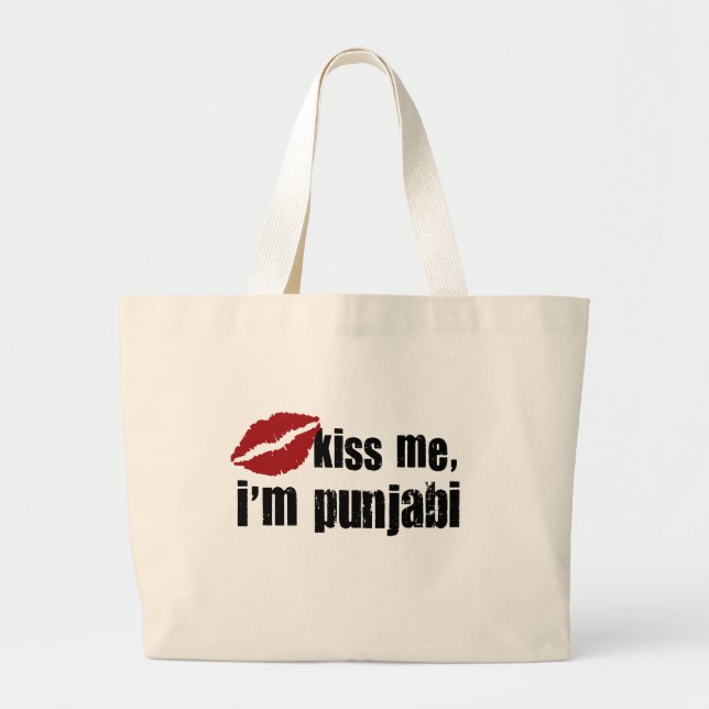 Punjabi Kiss Large Tote Bag (Front)