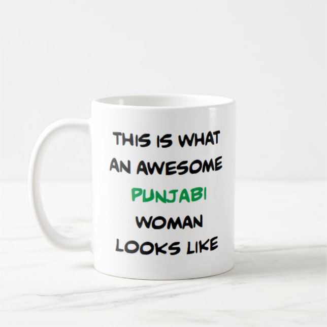 punjabi woman, awesome coffee mug (Left)