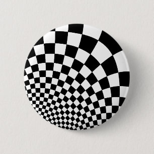 Punk abstract chequerboard 6 cm round badge