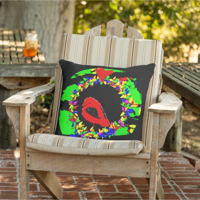 Punk Cardinal Christmas wreath Cushion (Chair)