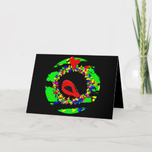 Punk Cardinal Christmas wreath Holiday Card