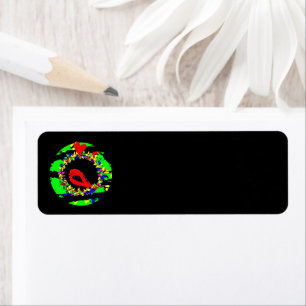 Punk Cardinal Christmas wreath Return Address Label