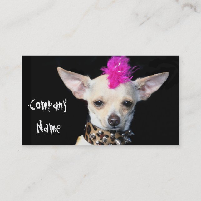 Punk Chihuahua Business Cards (Front)