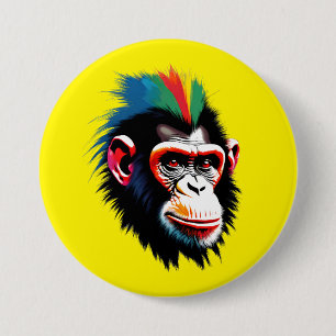 Punk Chimp 7.5 Cm Round Badge