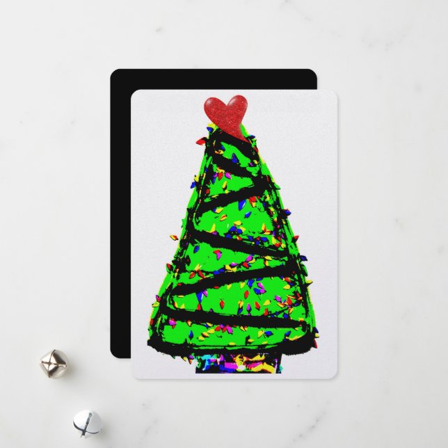 Punk Christmas tree Holiday Card (Front/Back In Situ)