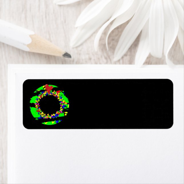 Punk Christmas wreath Return Address Label (Insitu)