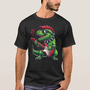 Punk Dinosaur Rock'n Roll Goth Dino Lover Guitar B T-Shirt