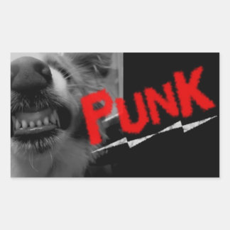 punk dog rectangular sticker