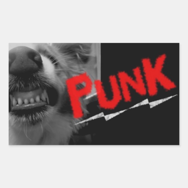 punk dog rectangular sticker (Front)