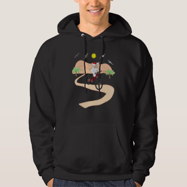 Punk Donkey Riding Bicycle Desert Hoodie (Front)
