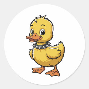 Punk Duckling – Funny Rebel Animal Art Classic Round Sticker