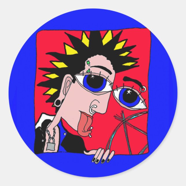 punk dude sticker (Front)