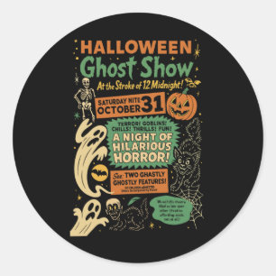 Punk Funny Horror Spooky Halloween Ghost Show Ghos Classic Round Sticker