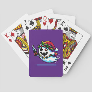 Punk Ghost Christmas - Edgy Pixel Art Holiday Playing Cards