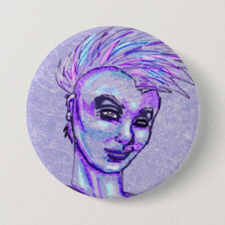 Punk Girl Sketch Button