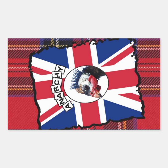 Punk guineafowl rectangular sticker (Front)