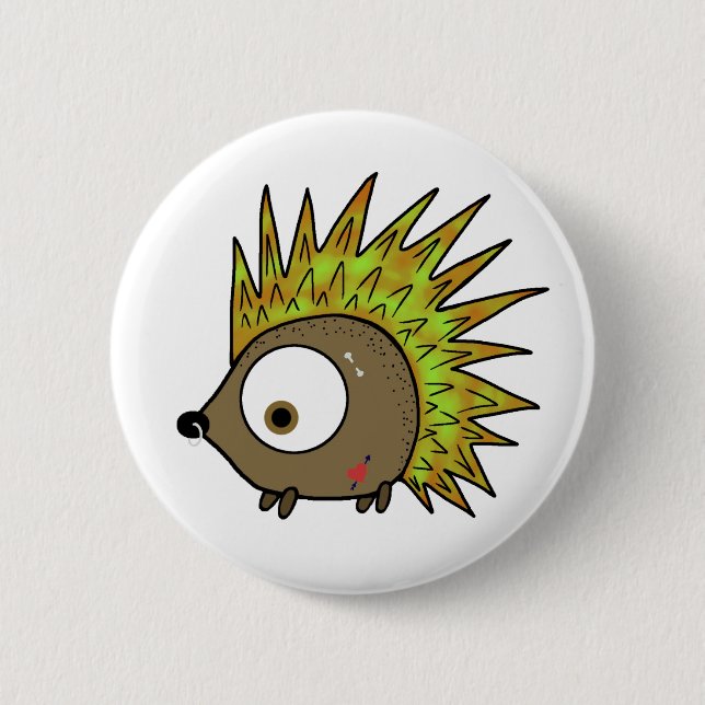 Punk Hedgehog 6 Cm Round Badge (Front)