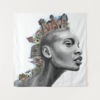 Punk House Hair Girl Tapestry
