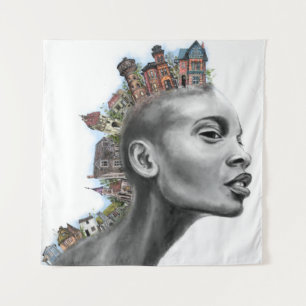 Punk House Hair Girl Tapestry