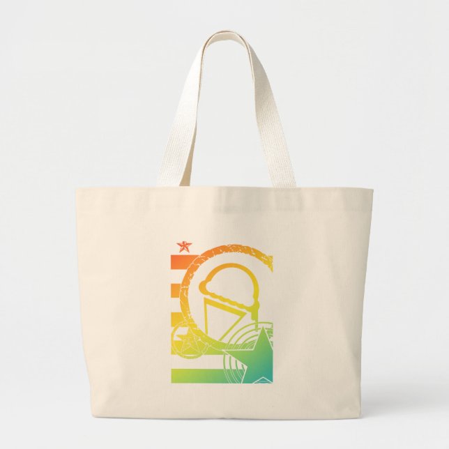 punk ice cream dripz large tote bag (Front)