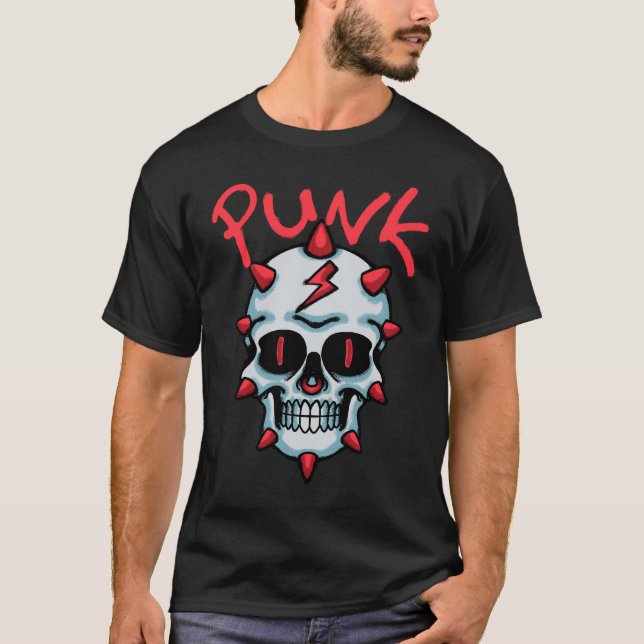 Punk Inspired Skull streetwear T-Shirt (Front)