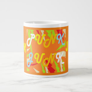 Punk Junk rebel design just say no ! colour orange Large Coffee Mug