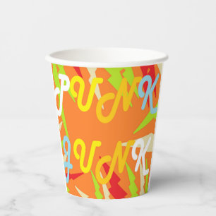 Punk Junk rebel design just say no ! colour orange Paper Cups