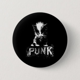 Punk Kitten Cat With Mohawk Nge Gothic Design 6 Cm Round Badge