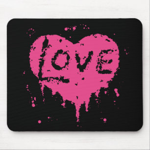 Punk love heart   Valentines Day Mouse Pad