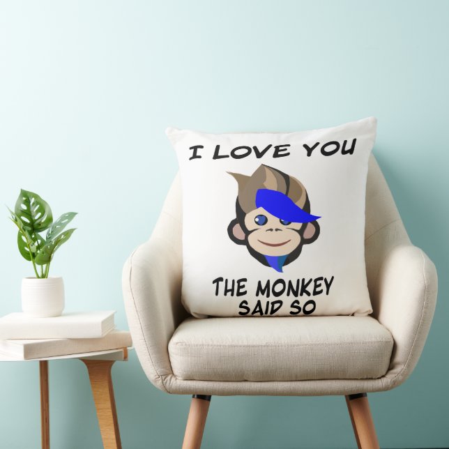 Punk Monkey I love you the monkey said so Cushion (Chair)