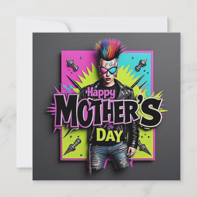 Punk Mother's Day Pearl Simmer Card (Front)