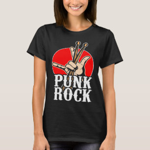 Punk Music Retro Punk Rock Drums Percussionists Dr T-Shirt