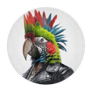 Punk Parrot Cutting Board
