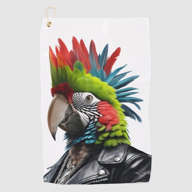 Punk Parrot Golf Towel (Front)
