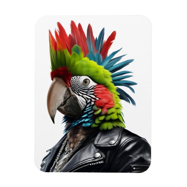 Punk Parrot Magnet (Vertical)