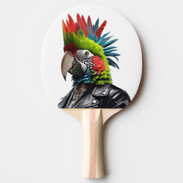 Punk Parrot Ping Pong Paddle (Front)