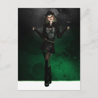Punk Pixie - Green Postcard