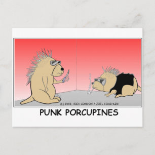 Punk Porcupines Funny Gifts Tees & Collectibles Postcard