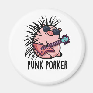 Punk Porker Funny Punk Rocker Pig Pun  Magnet