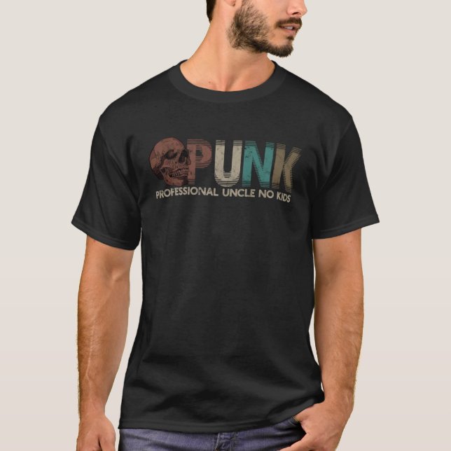 Punk professional uncle no kids  Grunge indie rock T-Shirt (Front)