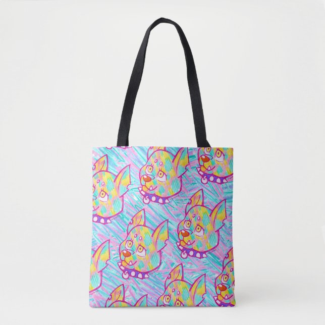 Punk Puppy Scribble Girl Tote Bag (Front)