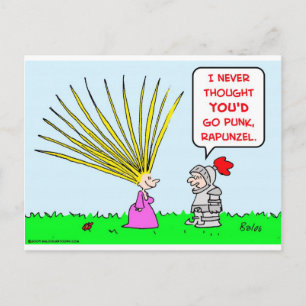 punk rapunzel hair postcard